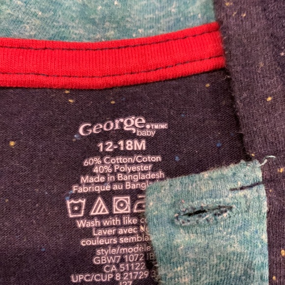 Geoege, Child of Mine & Old Navy Long-Sleeve Bundle in White/Blue/Teal 12-18M - Picture 8 of 12